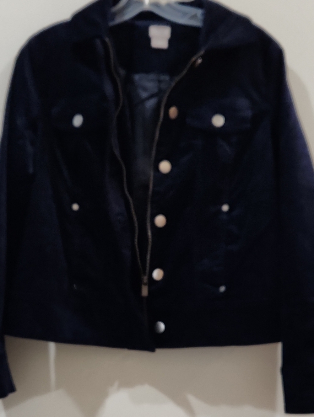 Chico's Deep Navy Button-Front Jean Jacket